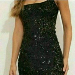 Black Sequin Dress Size Small.