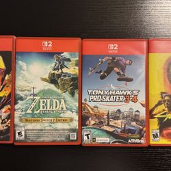 Donkey Kong Bananza (new), Tony Hawk’s Pro Skater 3+4 (code in box), Cyberpunk 2077, Tears Switch 2