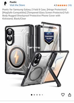 Z Fold 8 Poetic Case Brand New! Black/Clear Color