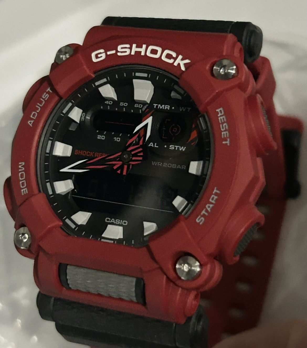 Casio G Shock GA-900 Red Ani Digital Watch 