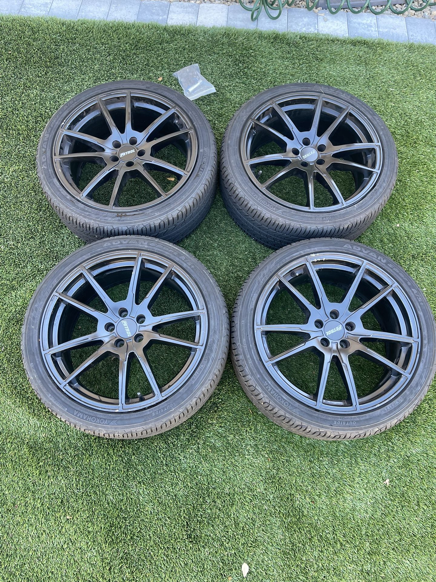 Petrol P0A 5x100 18x8.5 +35 offset with Yokohama Advan A/S+ Sport