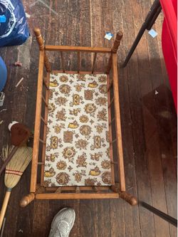 Vintage Wooden Doll Cradle Preschool