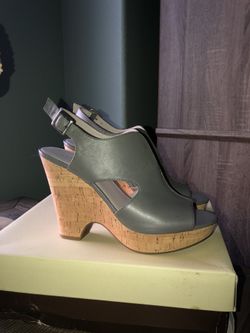 Franco Sarto Grey leather Wedge Heels