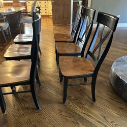 Dining Chairs - Set Of 6 Solid Wood 