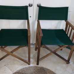 $45 EACH Safavieh Laguna Green/Light Brown Folding Director's Chair Like New 