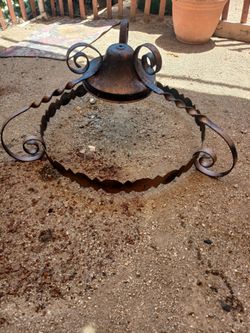 2 Large Antique Handforged Wrought iron Lights