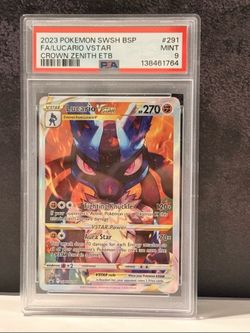 2023 Pokémon Lucario VSTAR SWSH291 PSA 9 Crown Zenith ETB Black Star Promo