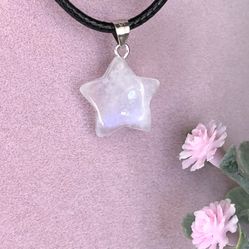 Moonstone Star 925 Sterling Silver Pendant 🖤 18 in Necklace 