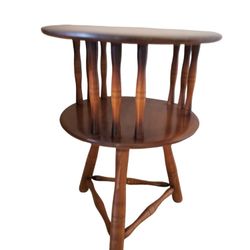 Vintage Solid Rock Maple Table 18"circumference /25" High.