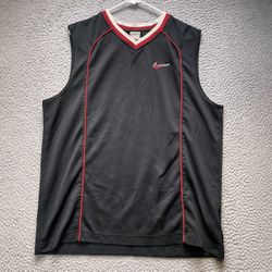 Vintage Nike Tank Top Shirt Mens Large Black Red White Sleeveless