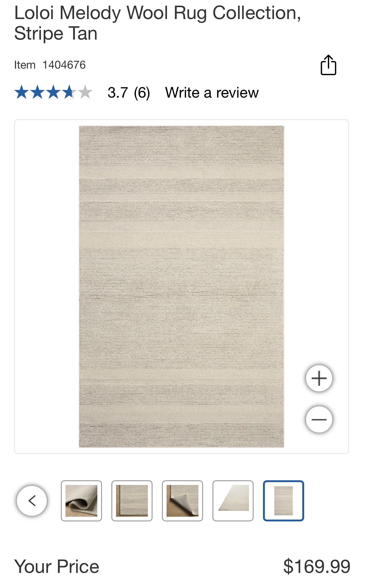 Cover your indoors with a new 5 ft. x 8 ft Loloi Melody Wool Rug Collection Stripe Tan color. India