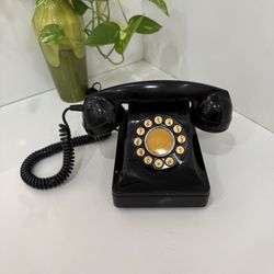 Vintage Pottery Brand Black Telephone ☎️ Model 999