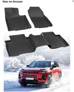 Car Floor Mats for Toyota RAV4 2026 Hybrid (Not for PHEV), Front & Rear Set All Weather Heavy Duty TPE Floor Liners for RAV-4 6th Gen, Rubber Carpet A
