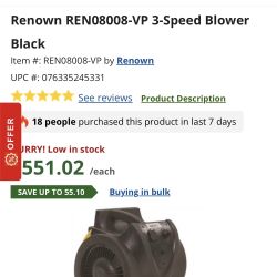Renown 3 Speed Blower