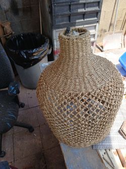 Wooven basket light lamp cover home decor