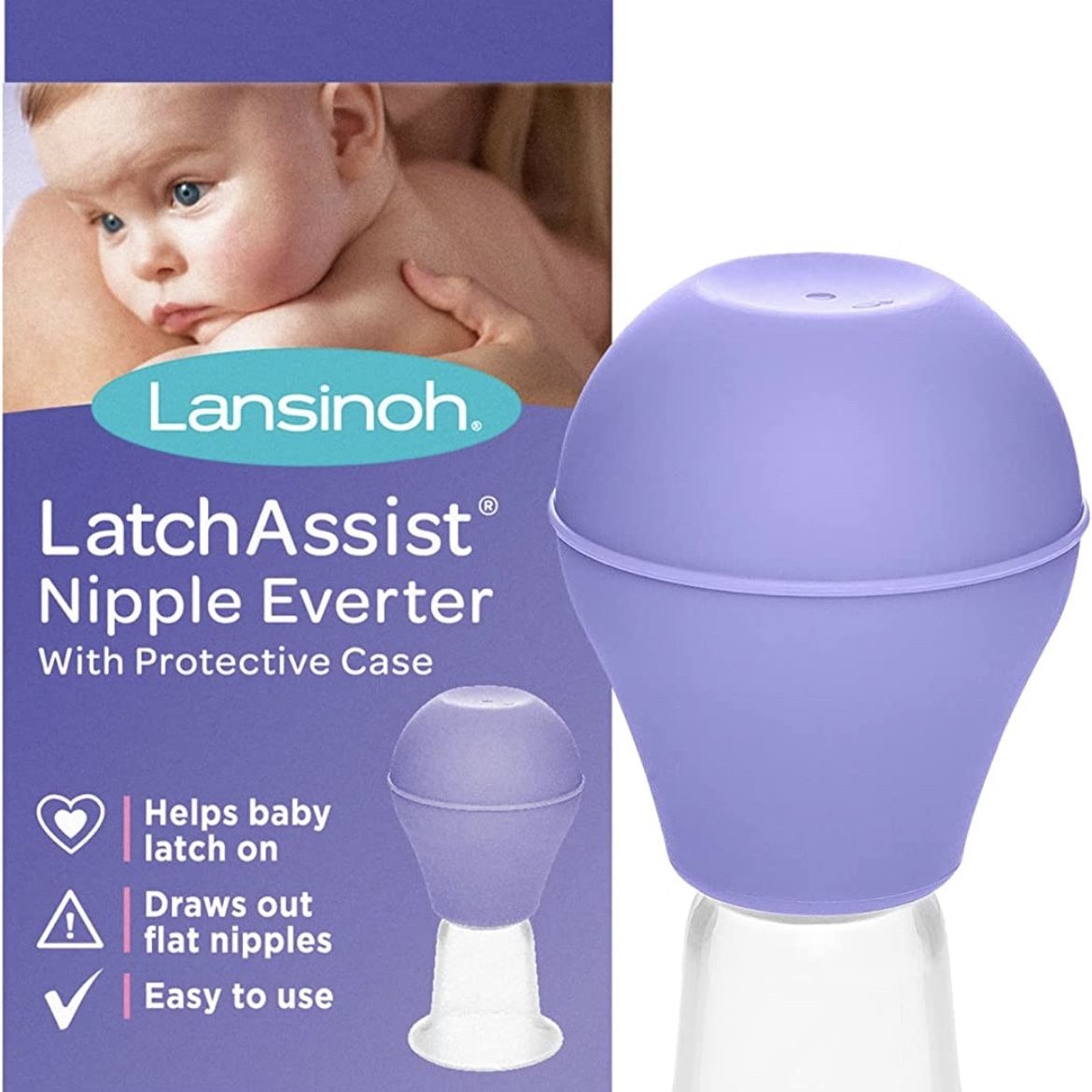 Lansinoh LatchAssist Nipple Everter for Breastfeeding with 2