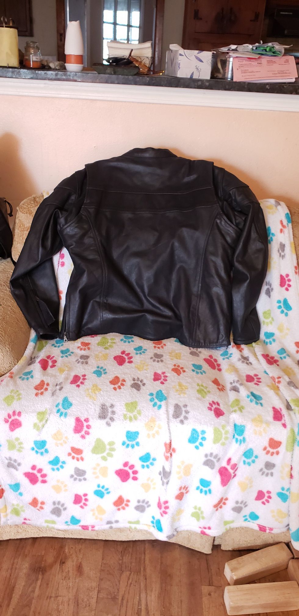 Brand New real leather Ladies riding jacket size x large .
