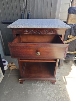 Marble top drawer,shelf unit