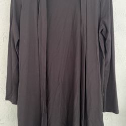 J.Jill Womens Open Front Long Sleeve Cardigan Black Size S Petite 