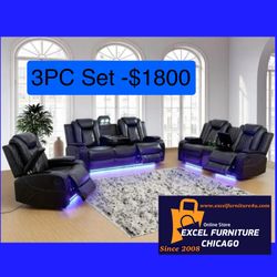 💥FREE DELIVERY💥Brand New 3PC Power Reclining Sofa Loveseat Chair Set 