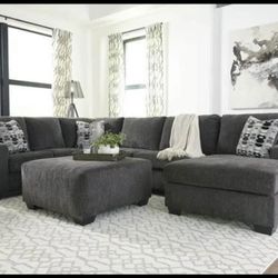 Sectional Sofa With Ottoman With Free Rugs 