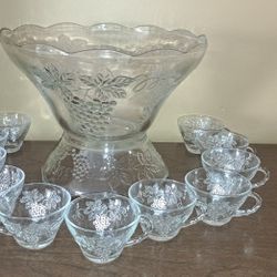 Vintage Glass Punchbowl