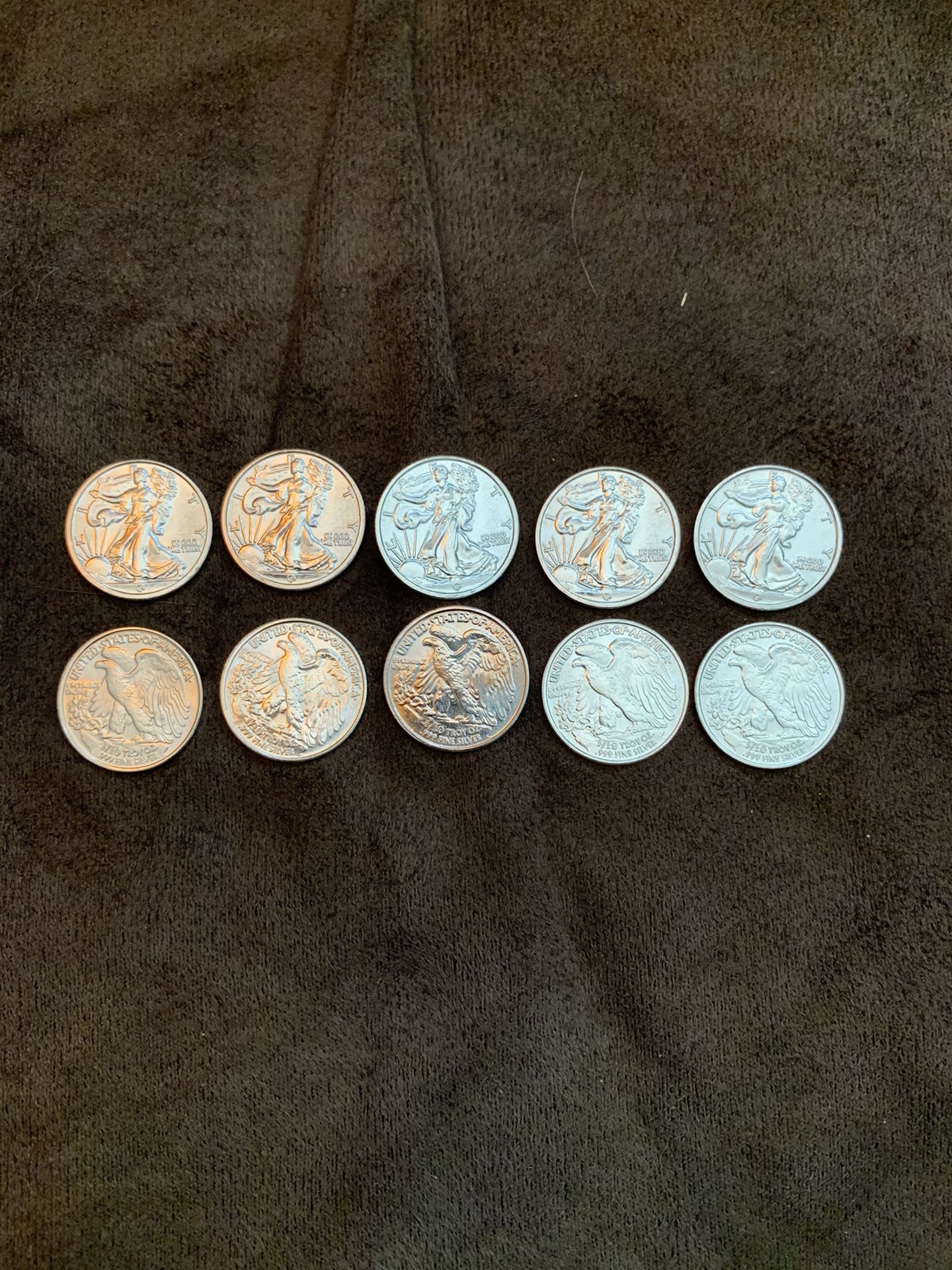 1/10 ounce liberty silver coins