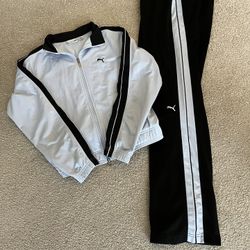 Puma Women Size Lg 2 Piece Set (pant and zipper Jacket)