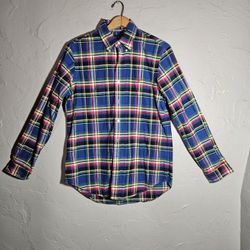 Ralph Lauren Size M Multicolored Flannel Button Down Long Sleeved Plaid Shirt