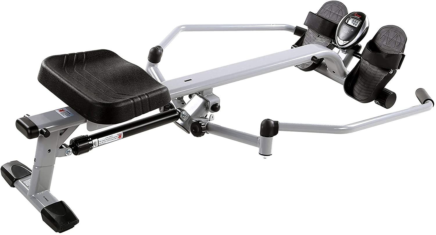 Full Motion Rowing Machine Rower w/ 350 lb Weight Capacity and LCD Monitor