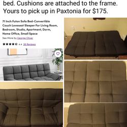 71" Futon With Fold Flat Arms