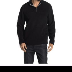 Wallin & Bros Quarter Zip Fleece Pullover DK Black Size M 
