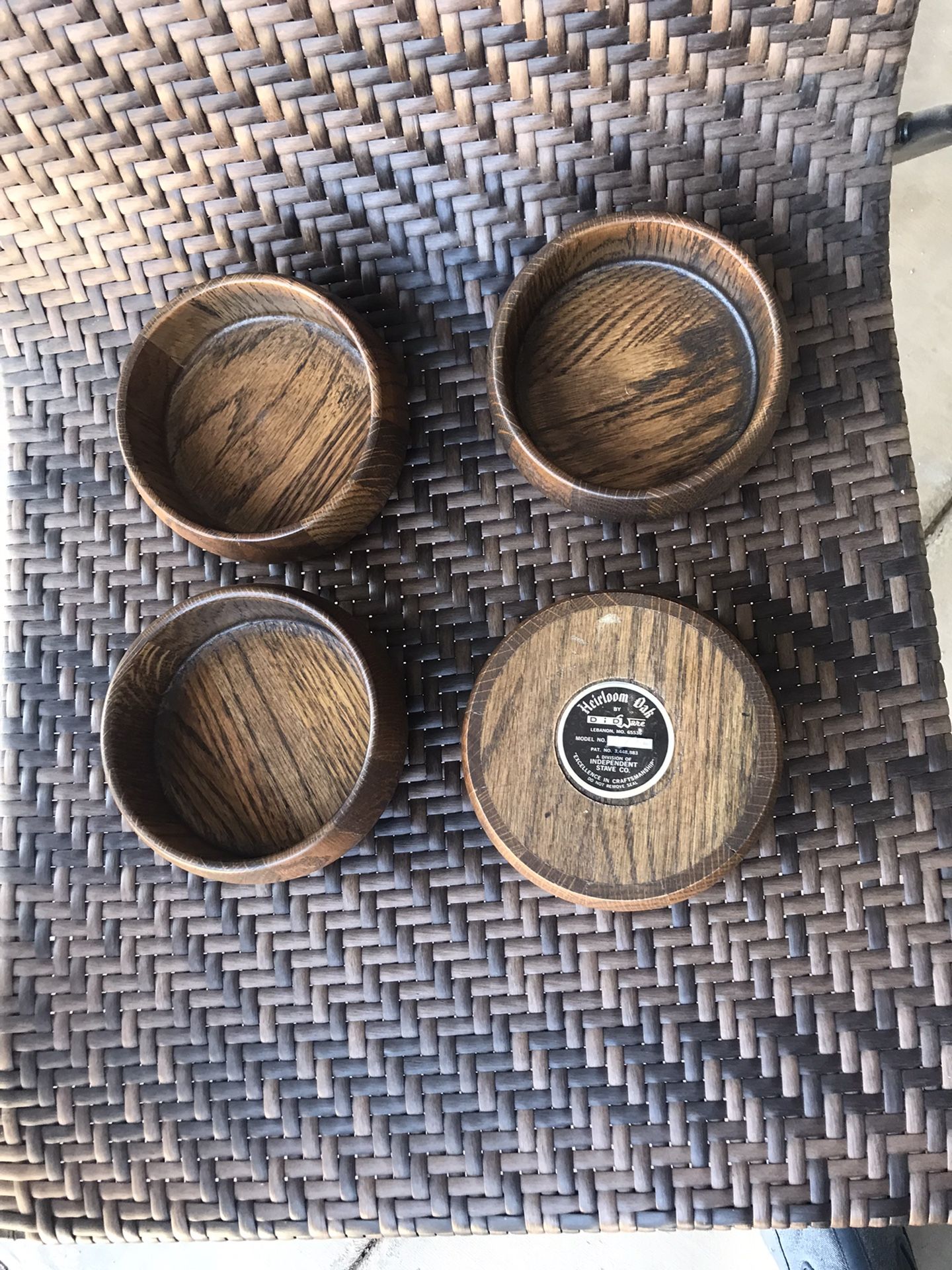 Vintage Heirloom Oak Bowls