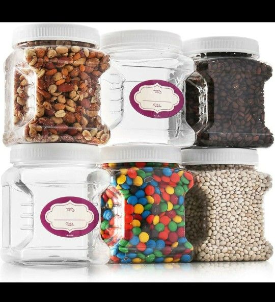 6 Plastic Storage Containers With Lid