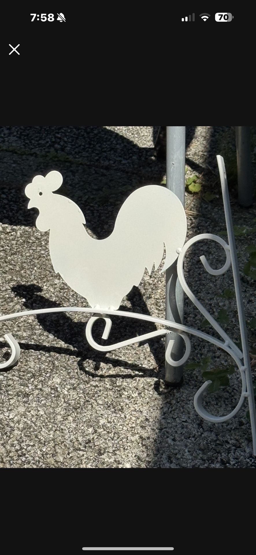 Mid-century modern iron rooster wall or door decor