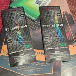 Burning man 2025. Two tickets plus a vehicle pass. Sun, Aug 24, 2025 - Mon, Sep 1, 2025.
