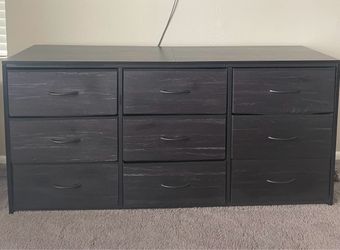 Nine-drawer hard wood-top 55” dresser