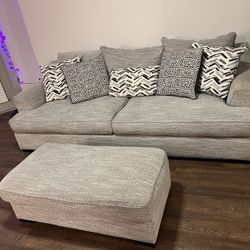 Sofa Ottoman And Pillows