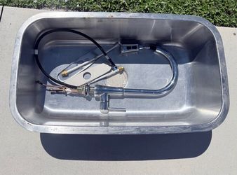 Stainless Steel Single Basin Kitchen Sink & PROFLO Pull-Down Faucet Combo