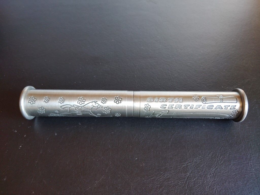 Birth Certificate Holder Pewter Heirloom Keepsake 