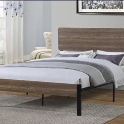 Brand New Wooden Headboard Metal Platform Bed / Queen / Full / Twin
