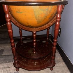 VTG Italian Old World Globe Bar Cabinet on Casters 38 Inches Tall Zodiac Signs
