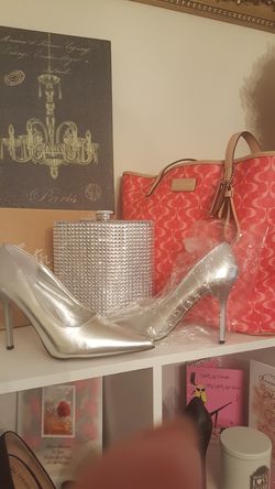 Silver High Heel Shoes