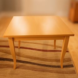 Square Extendable Dining Table – Light Wood Finish (34”–68”)