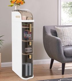 Drawer Storage Cart,Narrow Bathroom Floor Cabinet Organizer,Plastic Slim Storage Cabinet with Drawers,for Small Sapce,Bedroom, Laundry Room