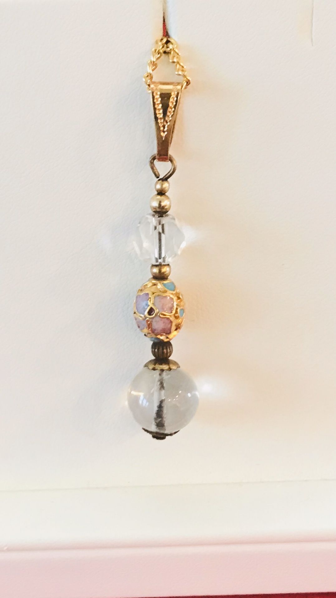 Crystal and Cloisonné Pendant