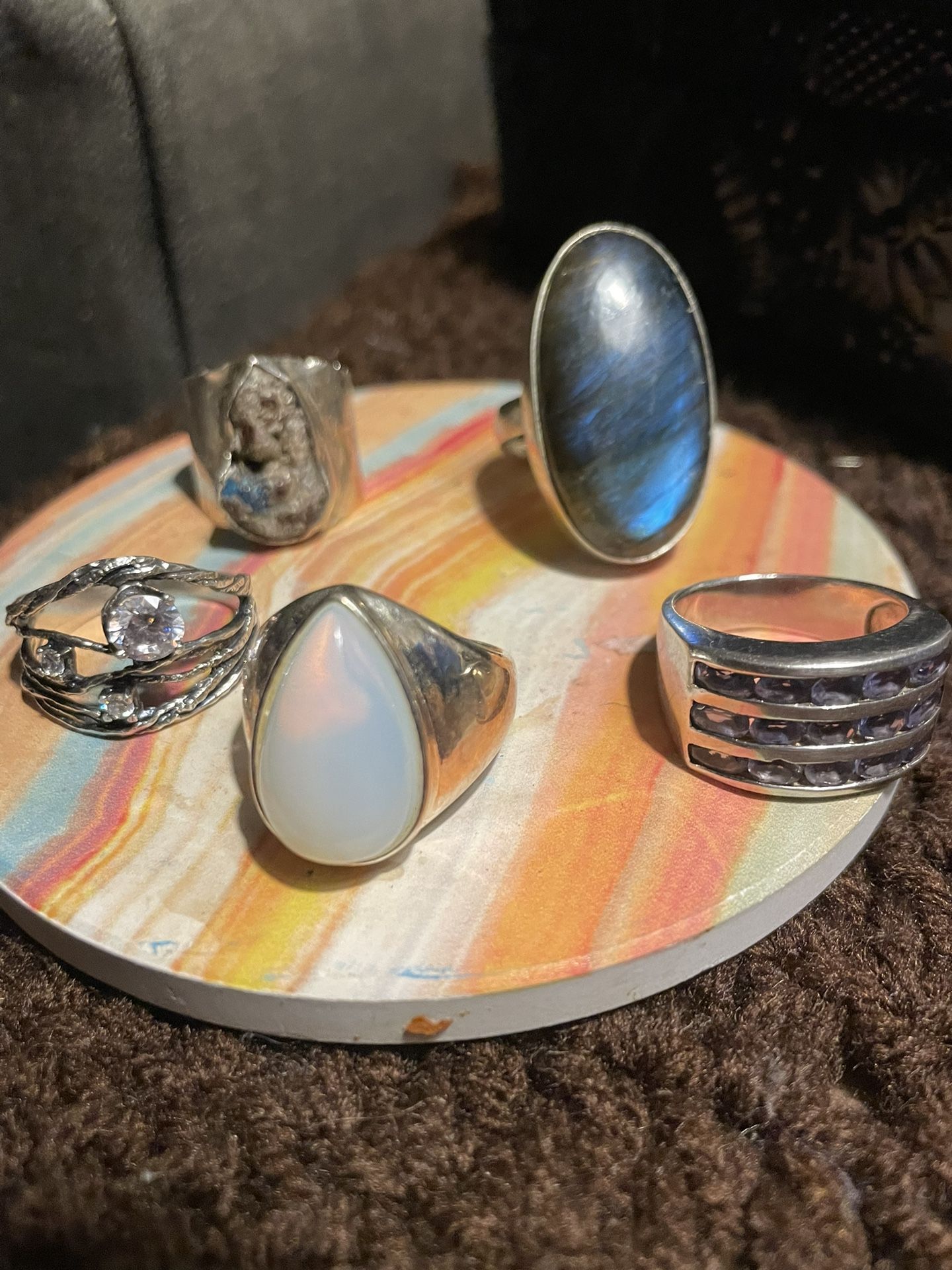 Sterling Silver And Gem Rings