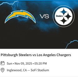 Steelers Vs Chargers Tickets Nov 9th SNF