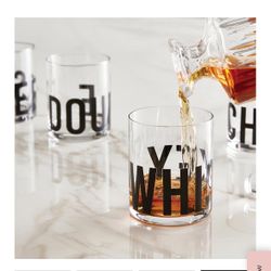 4”x3.5”, 14 oz DOF Glass - DOUBLE and WHISKEY, NEW