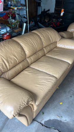 Faux leather two piece furniture set